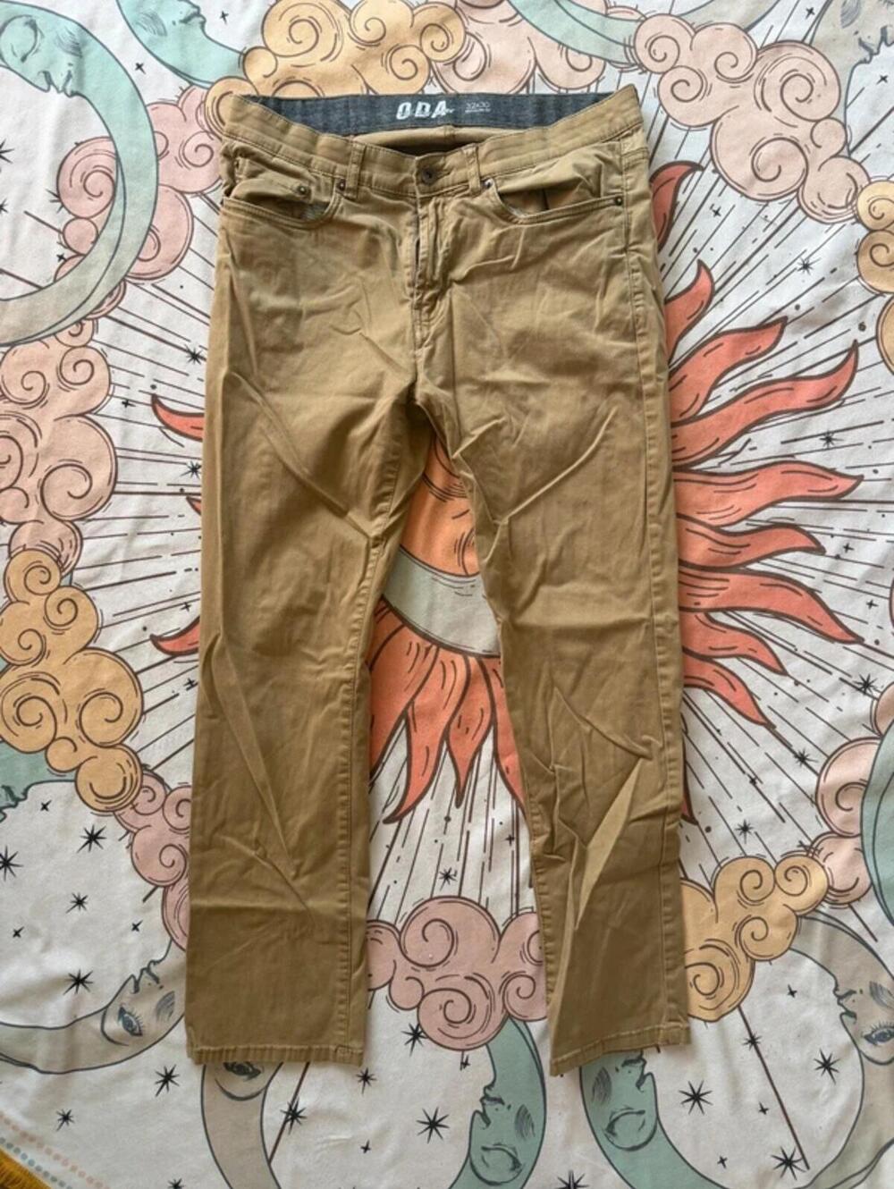One Day Away Tan Khaki Stretchy Jeans Size 32x30 Regular Fit